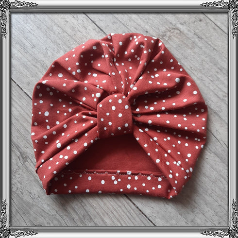 Turban nœud, buns, simple ou noué motif pois en jersey extensible 4 couleurs