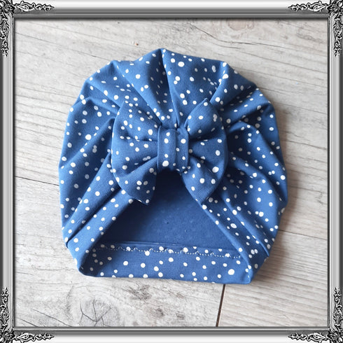 Turban nœud, buns, simple ou noué motif pois en jersey extensible 4 couleurs