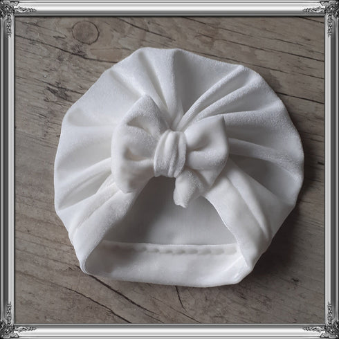 Turban bonnet nœud velours extensible chaud et doux 10 couleurs